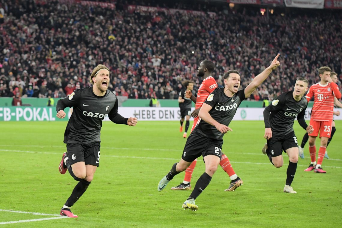 Freiburg v gosteh presenetljivo izločil Bayern v četrtfinalu pokala