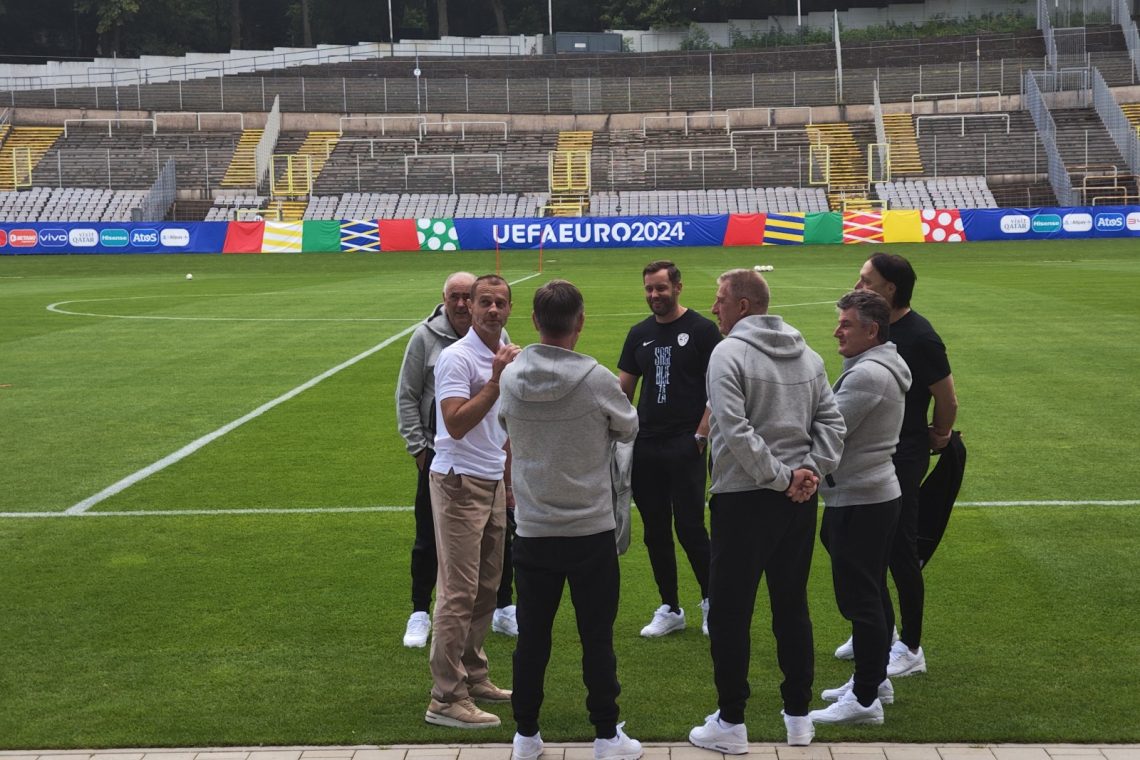 Čeferin obiskal trening slovenskih nogometašev