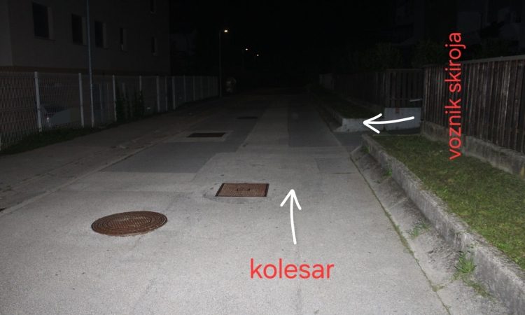 V Kranju kolesar huje poškodovan v nesreči z voznikom skiroja