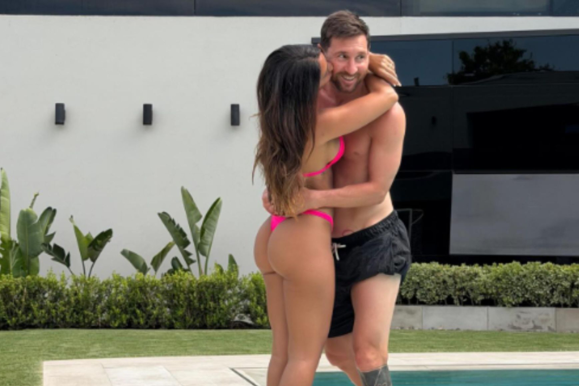 Messi in žena ob bazenu navdušila oboževalce