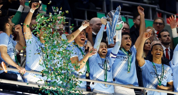 Manchester City po zmagi proti Arsenalu do ligaškega pokala